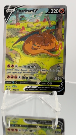 Pokemon TCG Charizard v SWSH260 Black Star Promo Card Near Mint Condition - Image 2