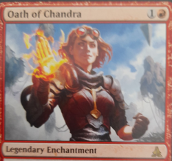 Oath of Chandra MTG Rare Legendary Enchantment Red Card NM (g140) - Image 1