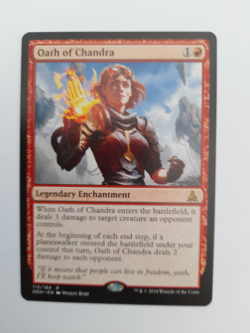 Oath of Chandra MTG Rare Legendary Enchantment Red Card NM (g140) - Image 2