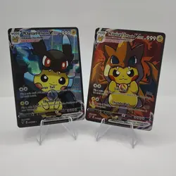 Pikachu MCharizard X + Y Pokemon Cute Cosplay Doujin ACG HOLO Card NM - Image 1