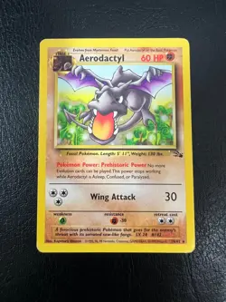 Pokemon WOTC 1999 Fossil Base Set Aerodactyl Rare Vintage Pokemon Card - Image 1