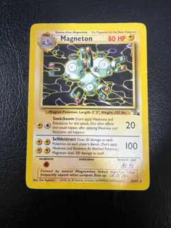Pokemon WOTC 1999 Fossil Base Set Magneton Rare Vintage Pokemon Card - Image 1