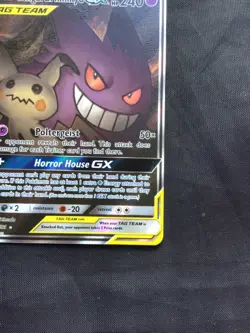 Pokemon Cards: Team Up Ultra Rare Full Art: Gengar & Mimikyu GX 165/181 - Image 4
