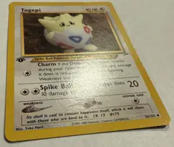 Pokemon Cards: Neo Destiny 1st Edition Uncommon: Togepi 56/105 Regular WOTC NM+ - Image 4