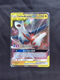 Pokemon Cards: Team Up Rare Holo: Latias & Latios GX 113/181 - Image 1