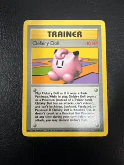 Pokemon WOTC 1999 Base Set Trainer Clefairy Doll Rare Vintage Pokemon Card - Image 1