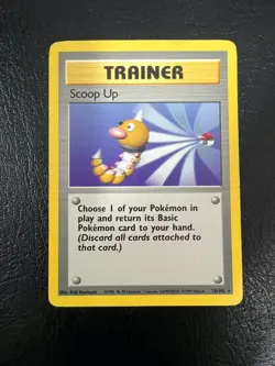 Pokemon WOTC 1999 Base Set Trainer Scoop Up Rare Vintage Pokemon Card - Image 1
