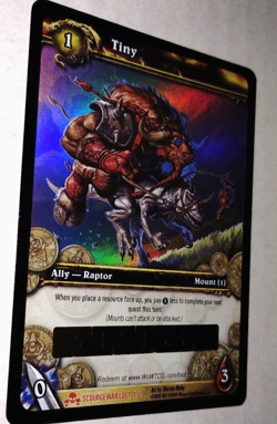 WOW Loot Card TINY Scourge War Loot 1/3 World of Warcraft UNSCRATCHED - Image 1