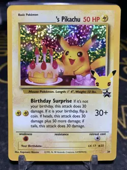 Pokemon TCG Birthday Pikachu Trading Card #24 Celebrations Classic Collection - Image 2
