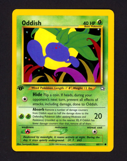 2000 Pokemon ODDISH Neo Genesis 1ST EDITION Misprint INK ERROR Card 68/111 MINT - Image 1