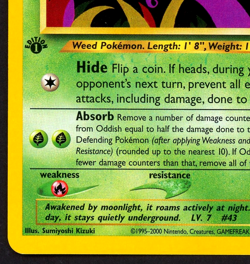 2000 Pokemon ODDISH Neo Genesis 1ST EDITION Misprint INK ERROR Card 68/111 MINT - Image 2