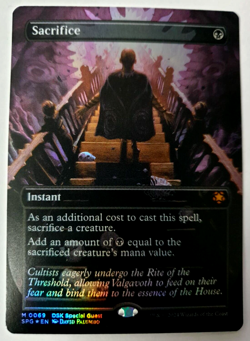 MTG Duskmourn - Sacrifice - FOIL Borderless Mythic - SPG Special Guest - 0069 NM - Image 1