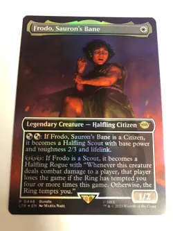 Frodo, Sauron's Bane - MTG Lord of the Rings Borderless Foil NM Rare 448 - Image 1