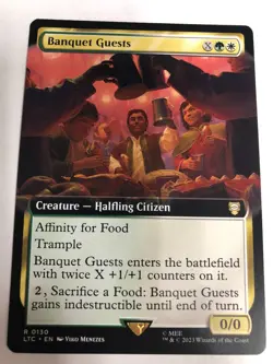 Banquet Guests - MTG Lord of the Rings Commander Extended Art Rare, NM Unplayed - Image 1