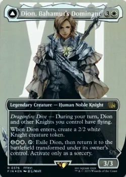 MTG Dion, Bahamut's Dominant (Borderless) Foil NM FINAL FANTASY Magic 376 - Image 1