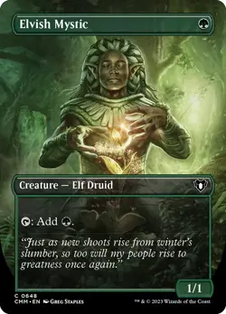 Elvish Mystic-Commander Masters-Borderless-Foil-648-NM - Image 1