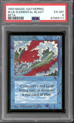 Magic MTG Beta Blue Elemental Blast PSA 6 LIGHTLY PLAYED LP - Image 1