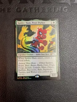 MTG Spider Ham Peter Porker, Mary Jane watson, Ultimate Green Goblin Foil promo - Image 1