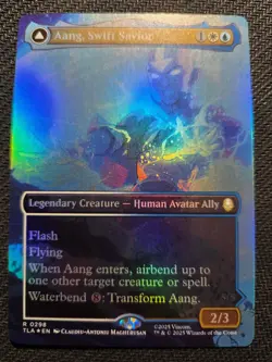 MTG Magic The Gathering -Aang, Swift Savior -R 0298 -NM -Borderless -FOIL! 👀 - Image 1
