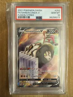 Pokemon Sandaconda 252/264 PSA 10 Gem Mint SWSH Fusion Strike Alternate Full Art - Image 1