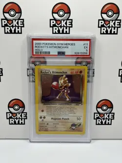 Pokemon Holo Rare Rockets Hitmonchan 11/132 Gym Heroes PSA 5 - Image 1
