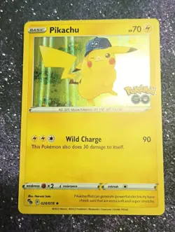 Pokemon TCG Pikachu Pokemon GO 028/078 Holo Holo Rare NM - Image 1