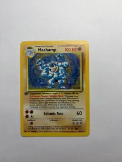 Pokemon Machamp 8/102 1st Edition Base Set NM-Mint Rare 1999 Cosmo Holo - Image 2