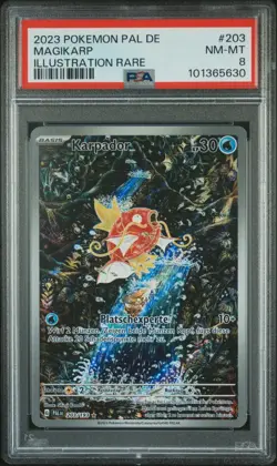 Pokemon 2023 Magikarp 203/193 Paldea Evolved Illustration Rare PSA 8 DE - Image 1