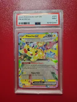 Pokemon Pikachu EX 57/191 SV Surging Sparks PSA 9 Mint - Image 1