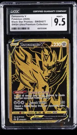 2020 POKEMON PROMOS ULTRA PREMIUM COLLECTION #SWSH077SWSH ZAMAZENTA V CGC 9.5 - Image 1