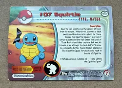 2000 Topps Pokemon TV Animation Edition #7 Squirtle - Image 3