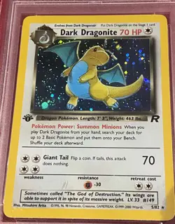 2000 Pokemon DARK DRAGONITE 5/82 Team Rocket 1st Edition Holo Rare English PSA 7 - Image 5
