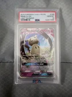 Pokemon TCG Mimikyu GX 149/214 Sun & Moon Lost Thunder PSA 10 - Image 1