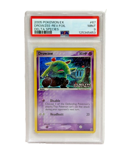 2005 POKEMON EX DELTA SPECIES #67 DROWZEE-REVERSE FOIL PSA 9 - Image 1