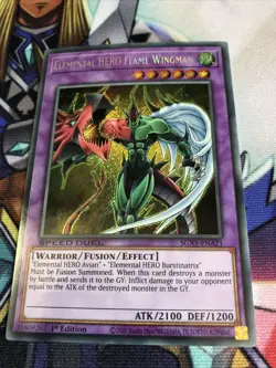 Speed duel - NM Elemental HERO Flame Wingman - SGX1 - Secret Rare - 1st.Ed. - Image 1