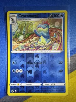 Croconaw Reverse Holo #056/264 2021 Sword & Shield Fusion Strike Pokemon Card - Image 1