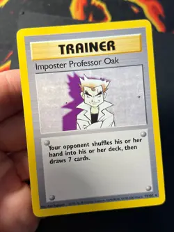 Imposter Professor Oak 73/102 4th Print Base Set Rare Pokemon Card - MP - Image 5