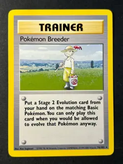 Pokemon Breeder 76/102 4th Print Base Set Rare Pokemon Card - Near Mint - Image 1