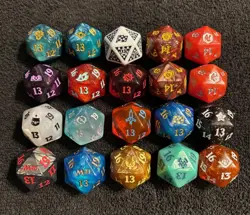 MtG oversized life counter dice D20 x20 various sets - Image 1