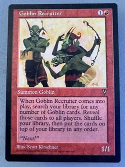 MTG-Goblin Recruiter Visions Regular-Light Play NM-Vintage Magic the Gathering - Image 1