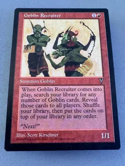 MTG-Goblin Recruiter Visions Regular-Light Play NM-Vintage Magic the Gathering - Image 3