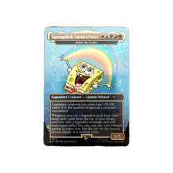 Magic The Gathering FOIL SpongeBob SquarePants Creature Cards W/ Command Tower - Image 2