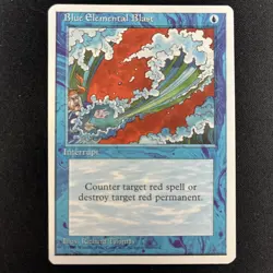 Blue Elemental Blast MTG 4th Edition Blue Interrupt NP/NM Vintage - Image 1