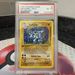 1999 Pokemon Game #8 Machamp-Holo 1st Edition PSA 4 VG - EX - Image 1