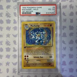 1999 Pokemon Game #8 Machamp-Holo 1st Edition PSA 4 VG - EX - Image 3