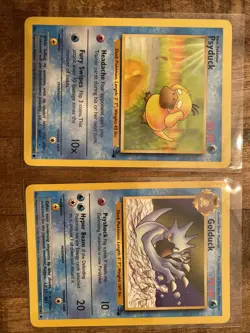 Psyduck 53/62 AND Golduck 35/62 - 2 Pokemon Card Lot Fossil Set VINTAGE - NM - Image 1