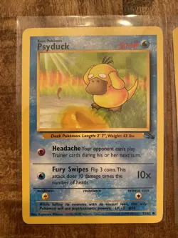 Psyduck 53/62 AND Golduck 35/62 - 2 Pokemon Card Lot Fossil Set VINTAGE - NM - Image 2
