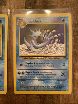 Psyduck 53/62 AND Golduck 35/62 - 2 Pokemon Card Lot Fossil Set VINTAGE - NM - Image 3
