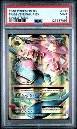 2016 POKEMON XY EVOLUTIONS #100 FULL ART/M VENUSAUR EX PSA 9 - Image 1