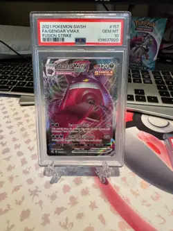 PSA 10 2021 POKEMON SWORD & SHIELD FUSION STRIKE 157 FULL ART/GENGAR VMAX - Image 1